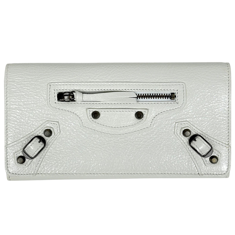Balenciaga Le City Money Long Wallet Leather White